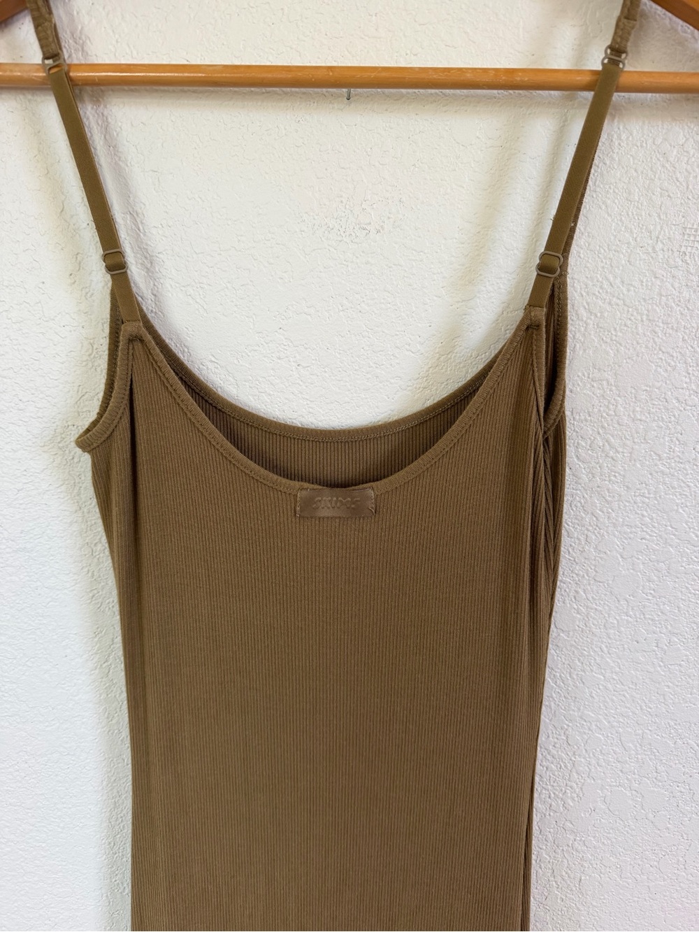 SKIMS Olive Soft Lounge Long Maxi Slip Dress Size Medium - Picture 6 of 7